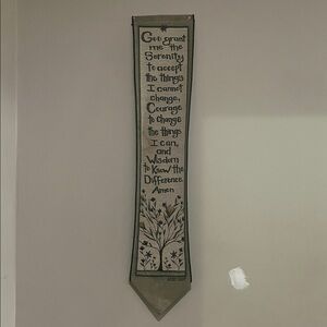 Vintage Wall Hanging with Serenity Prayer and tree Cindy Shamp